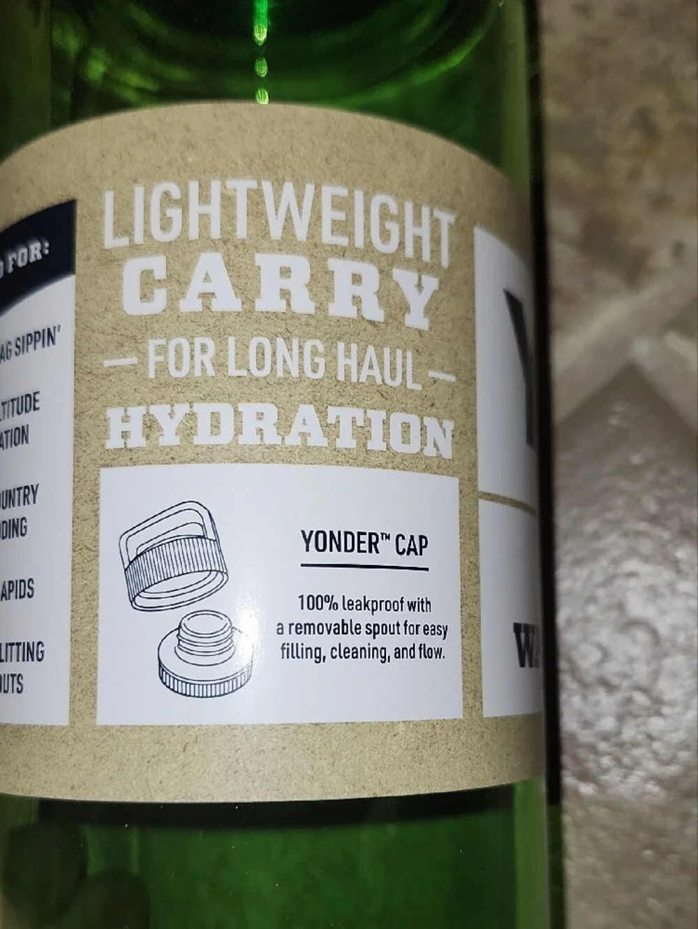 Yeti branded water